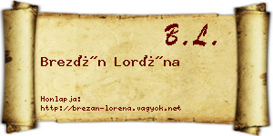 Brezán Loréna névjegykártya